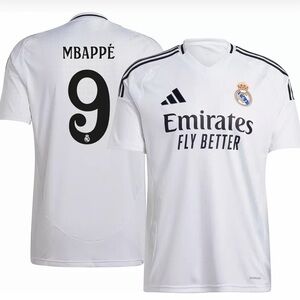 Kylian Mbappé Real Madrid adidas 2024/25 Home Player Jersey White Size XXL New